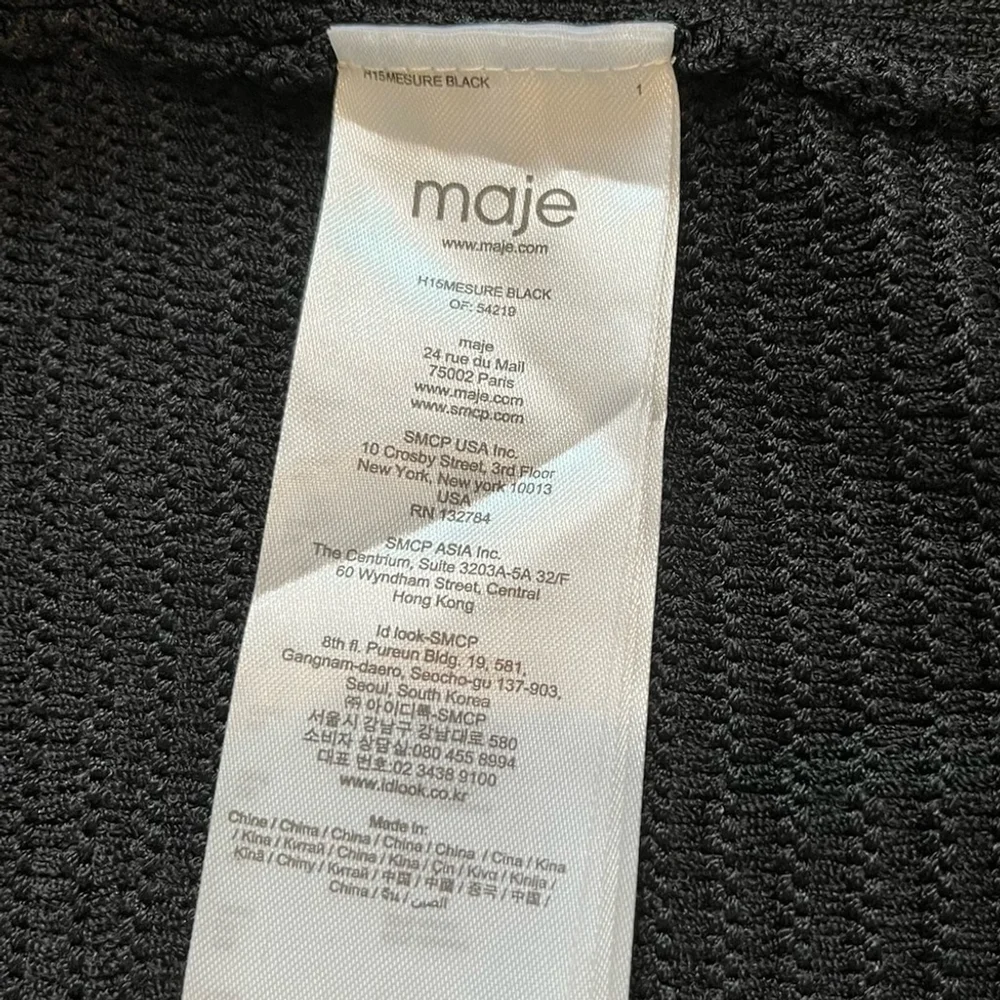 Maje Fine Knit Rhinestone Trim Cardigan Jacket Black Gold French Designer Small - Picture 12 of 16